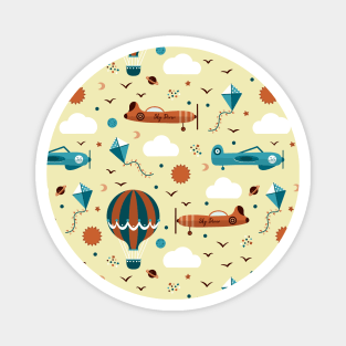 Flying Planes Seamless Pattern Magnet